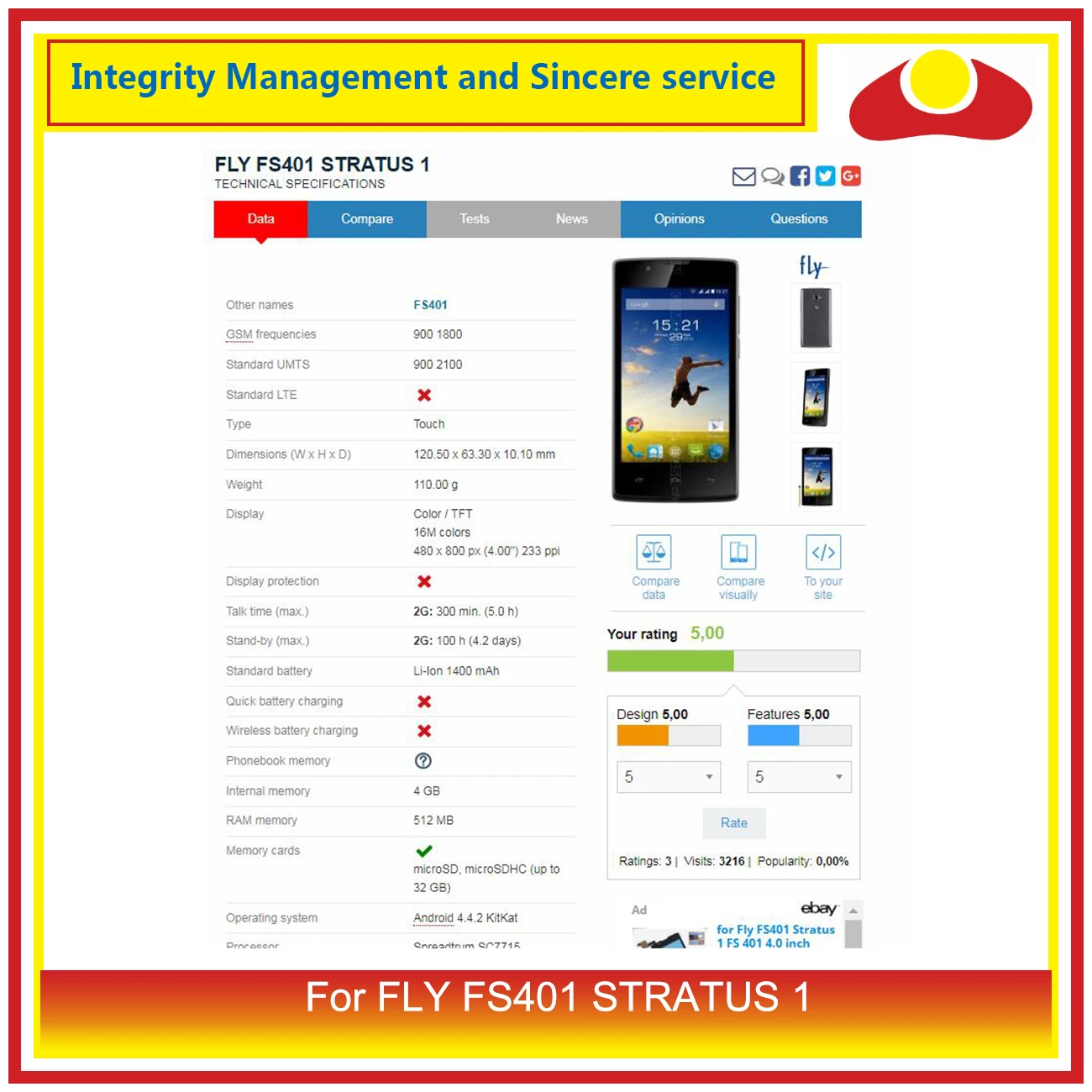 Оригинальный дигитайзер для FLY FS401 STRATUS 1 сенсорная панель Внешний стеклянный