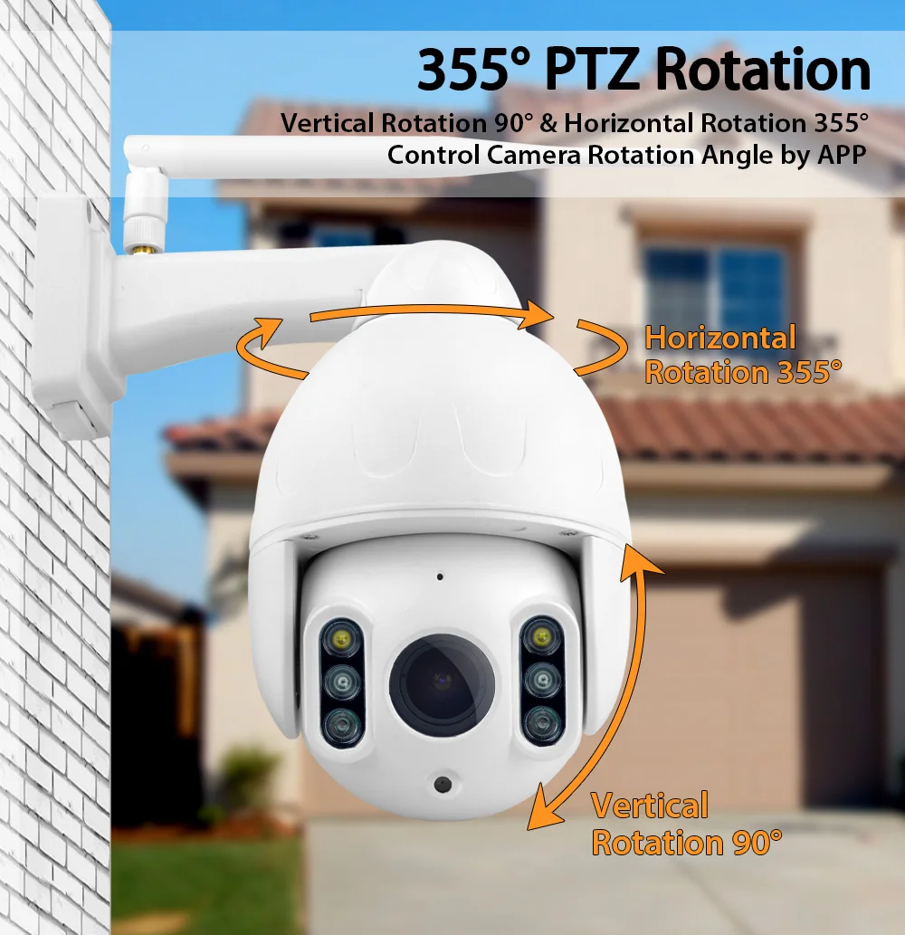 1080P PTZ 16X Zoom FHD распознавание лица автоматическое отслеживание WiFi Беспроводная двухсторонняя аудио ip-камера CCTV скорость купольная наружная SD карта IR 50 м