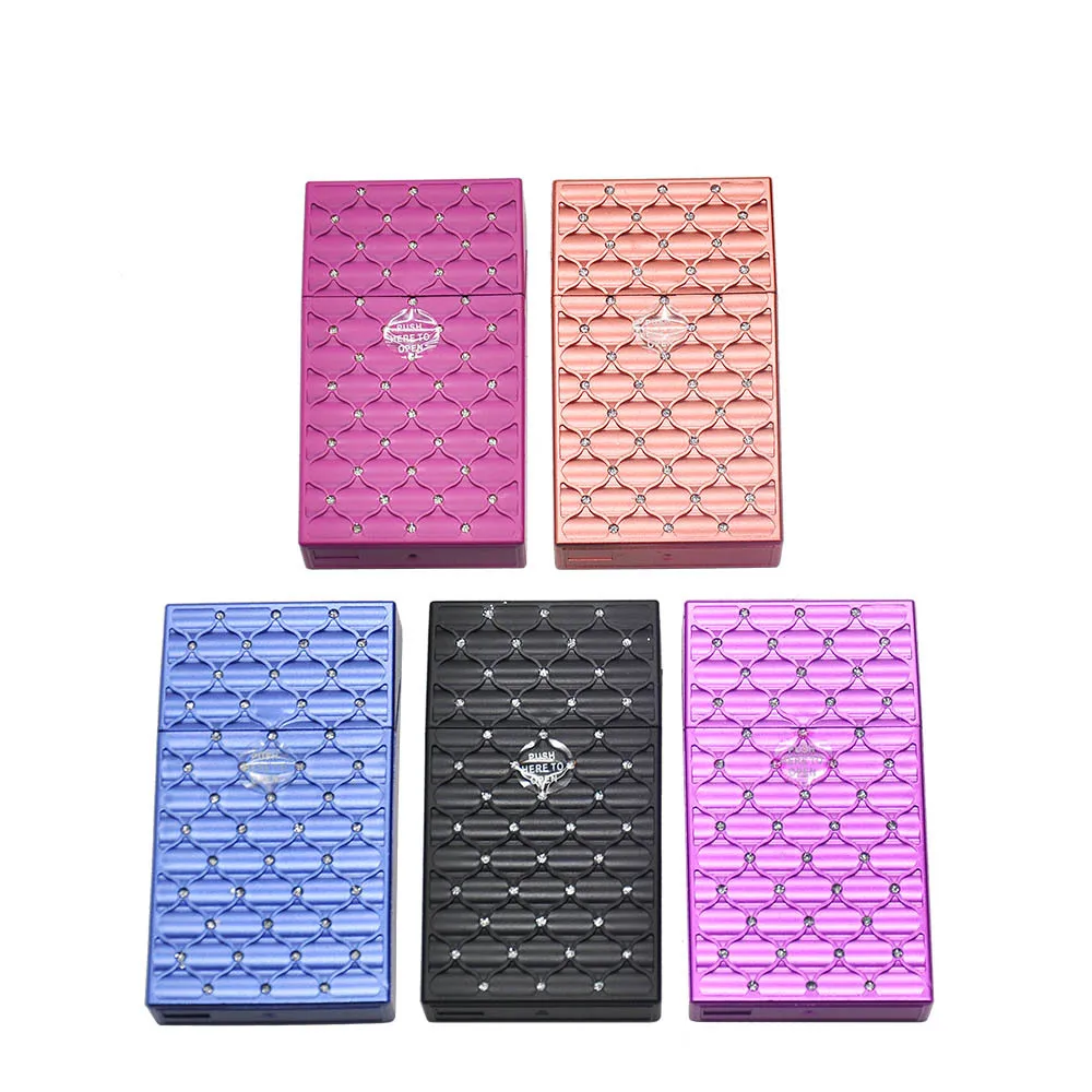 

Smoking Accessories Fashion Women jewel Slim Cigaret Metal Case Cigarette Box Matel Smoking Storage Box for lady