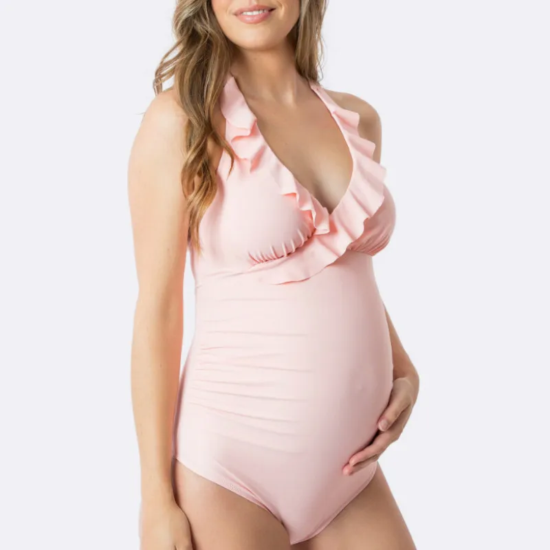 Купальник для беременных женщин с v-образным вырезом, сексуальный танкини для женщин, в полоску, с рисунком, бикини, купальник, Femme, пляжная одежда, костюм для беременных