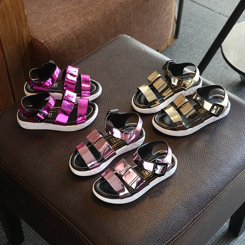 Дети Обувь для девочек новые летние девочки Обувь для девочек сандалии малыша Для детей принцессы Блёстки Тонкие Туфли летние сандалии для девочек