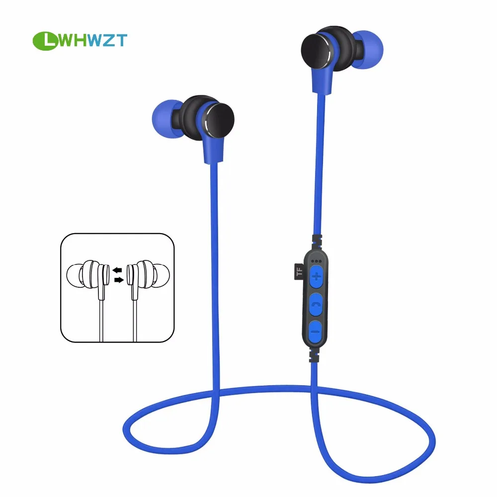 LWHWZT T1 Sport Bluetooth Headphones 5 0 EDR Stereo Music TF Wireless Headset Earphones With Micphone Handsfree off white