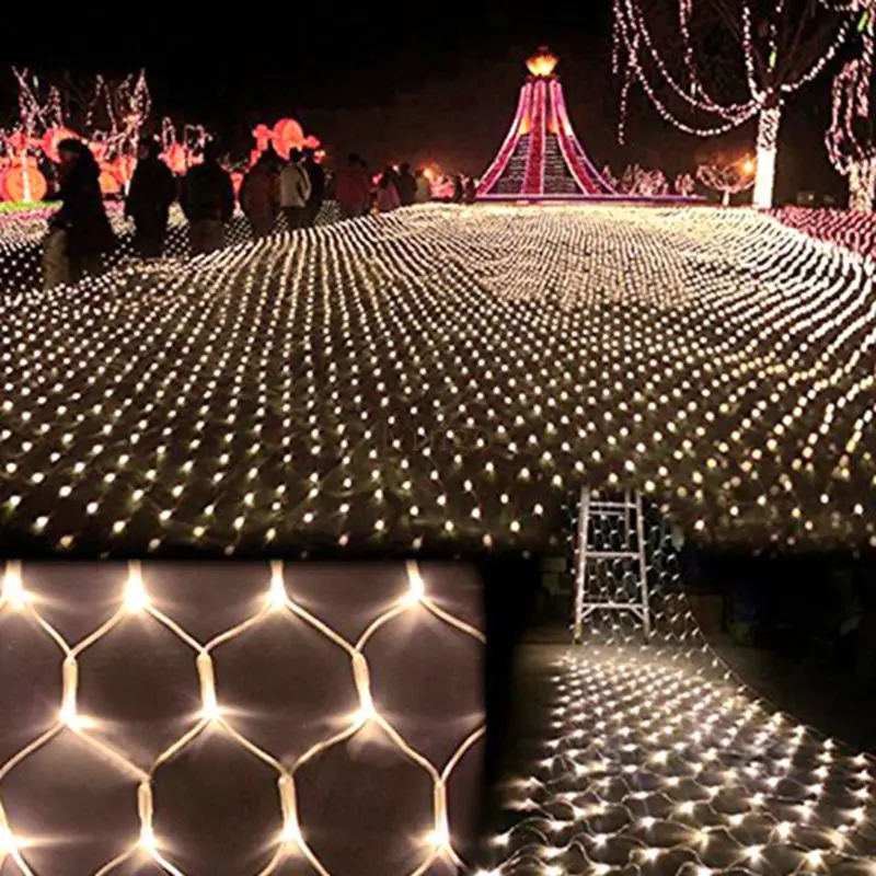 6 м X 4 м 750LED домашний открытый праздник Рождество декоративная Свадебная сетка гирлянда занавеска гирлянды Полосы Вечерние огни