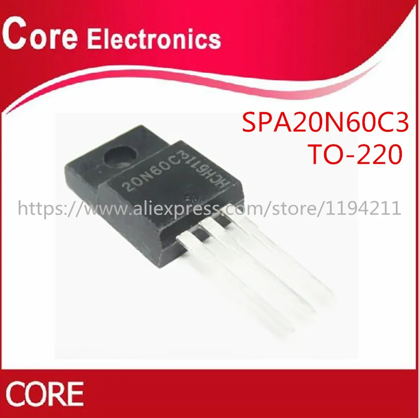 50 шт./лот SPA20N60C3 20N60C3 MOSFET 650V 20.7A TO220F |