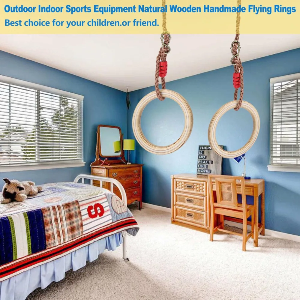 Для детей Портативный Открытый оборудование для занятий спортом в помещении из натурального дерева ручной работы Летающие Кольца