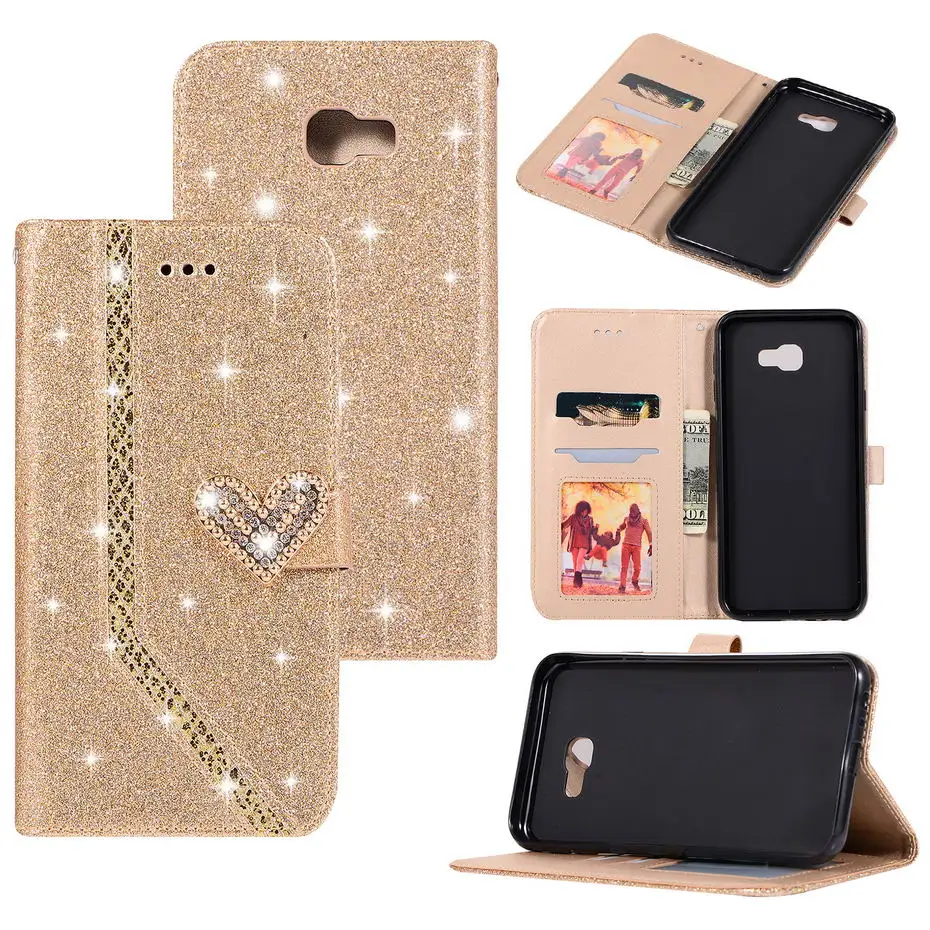 Glittering Flip PU Leather Phone Case For Samsung Galaxy J4 Plus Case For Samsung Galaxy J4 Plus 2018 J415F J415 SM-J415F Case