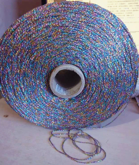 500g Colorful METALLIC YARN Mercerization threads Cotton yarn for