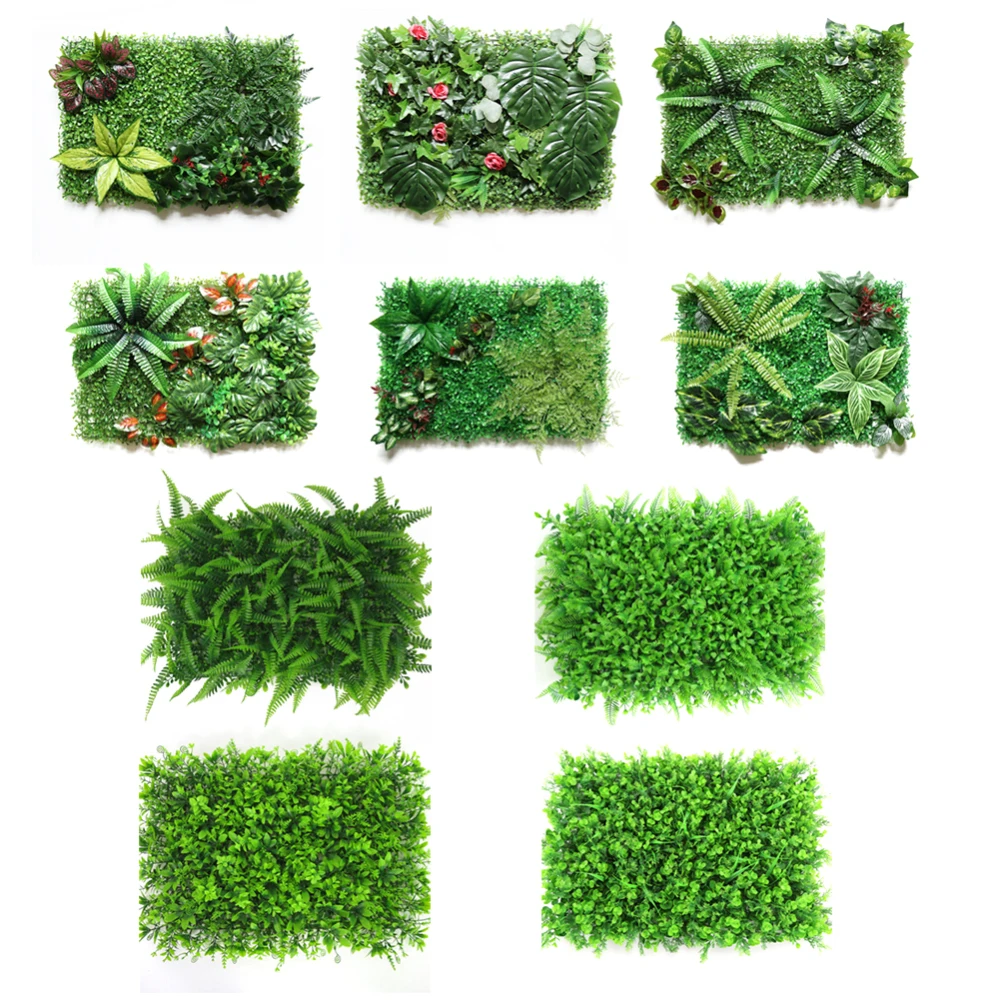 Hot Sales 40*60 cm Simulation Artificial Green Lawn Plastic For Wedding Hotel Background Home Garden Wall Decoration