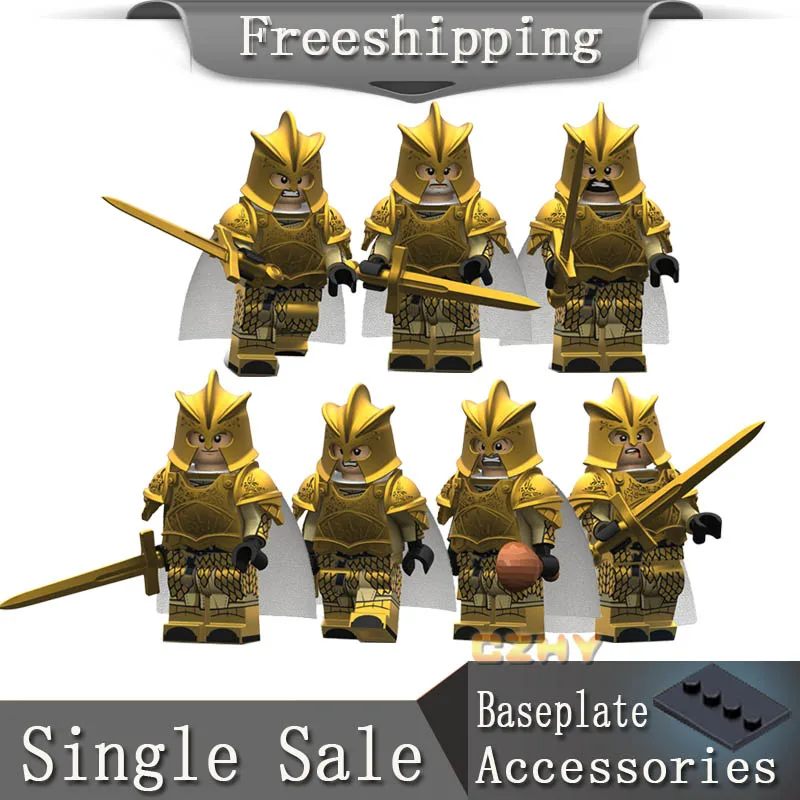

Limited edition Game of Thrones Legoe Gold-plated version of Eddard Stark Lannister Aberdeen Ice and Fire Building blocks KT1001