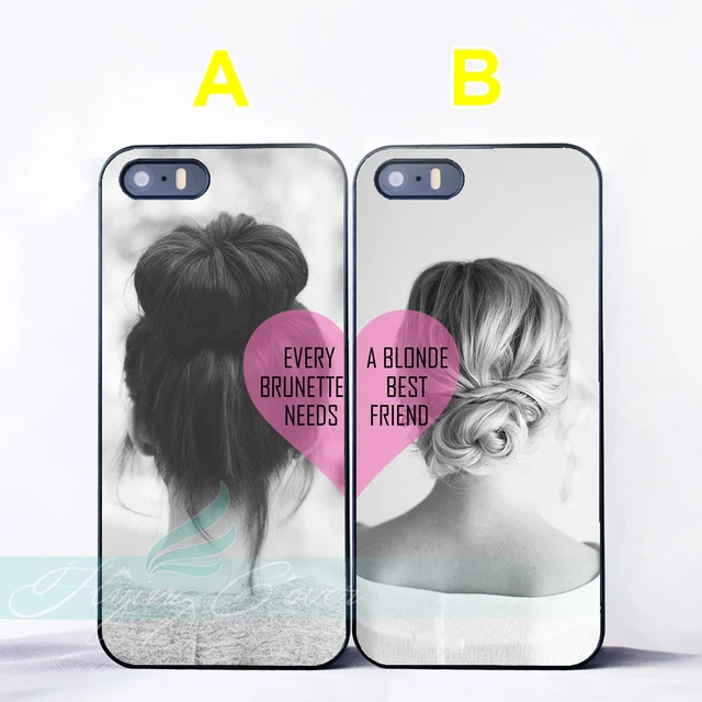 Coque Brunette Blonde Hair BFF Best Friend Couple Cases