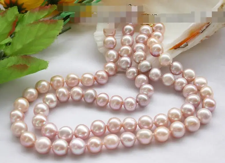 

FREE SHIPPING>@@> 3461 2row lavender round freshwater pearl necklace