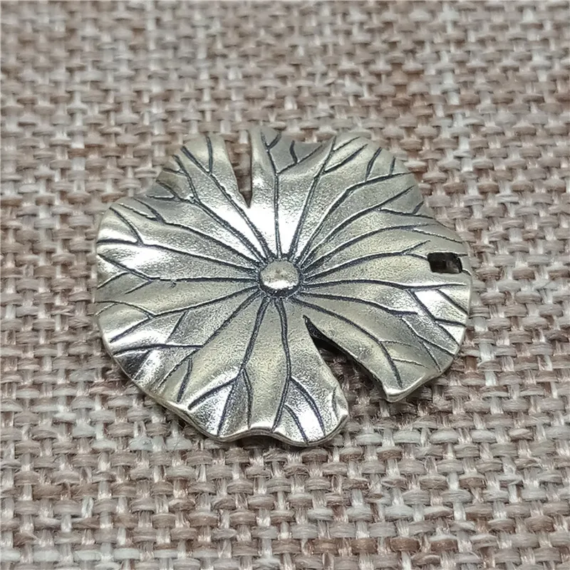 Окисленный цветок лотоса из стерлингового серебра 925 пробы для браслета