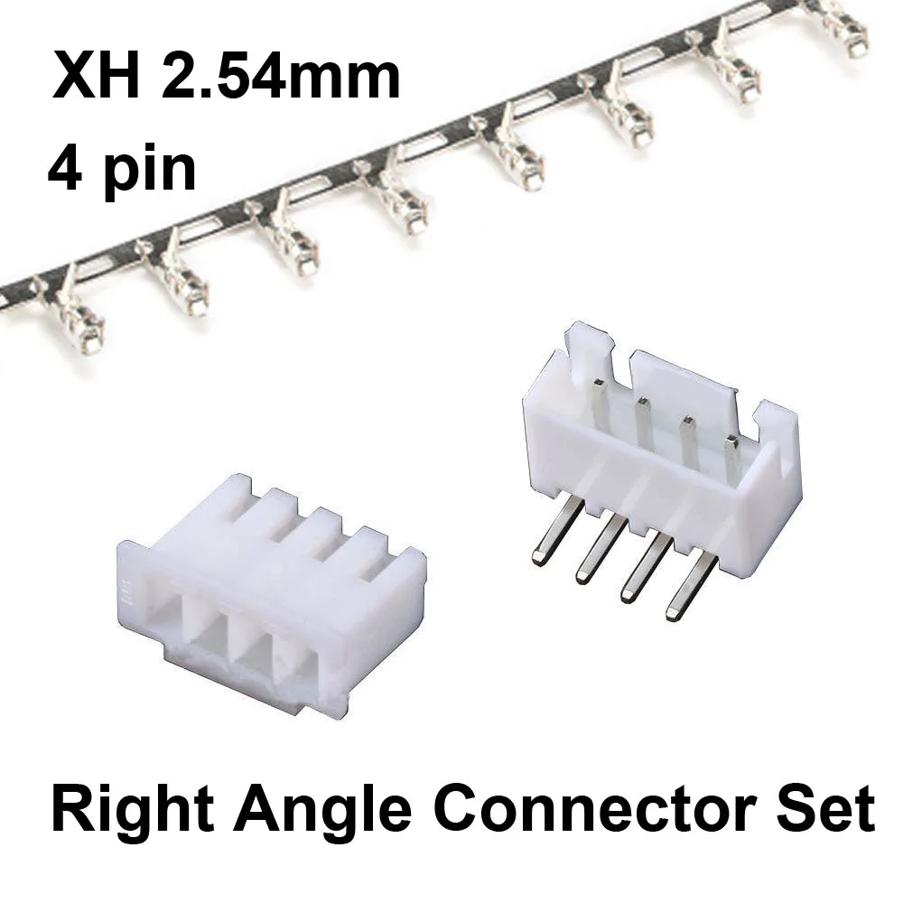 

50sets XH 2.54mm 4-Pin Right Angle Socket Female Connector Plug ( Male, Female, Crimps)