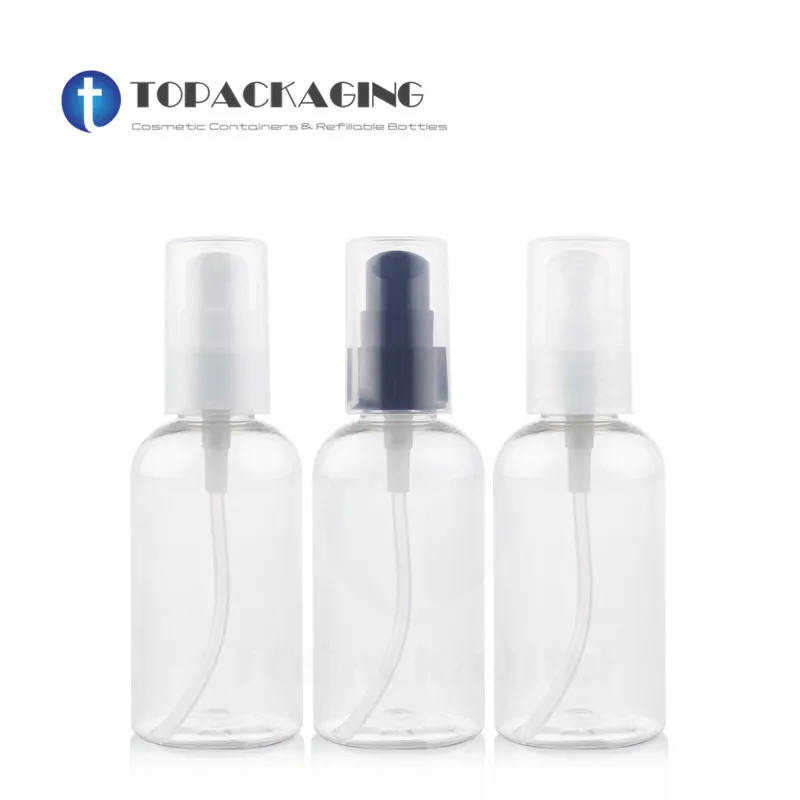 20PCS*75ML Lotion Pump Bottle Clear Plastic Essential Oil Packing Empty Cosmetic Container Essential Oil Refillable Shower Gel