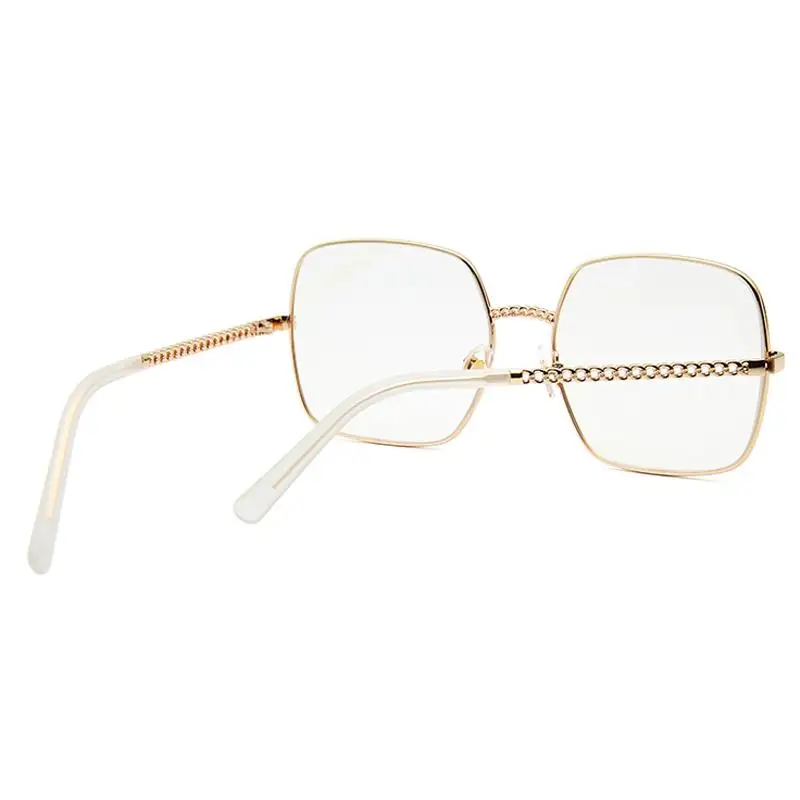 LongKeeper модная рамка для очков металл прозрачные линзы квадратные очки Женский Большой цвета: золотистый, Серебристый Аксессуары для глаз Óculos де Грау
