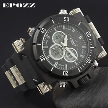 EPOZZ брендовые новые кварцевые часы для мужчин модные спортивные военные водонепроницаемые часы для отдыха резиновые цифровые мужские часы 2813