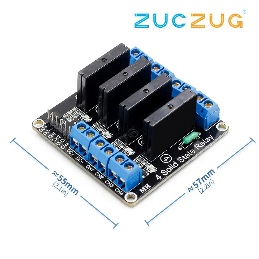 

4-way 5V high level solid state relay module, with fuse, solid state relay 250V2A