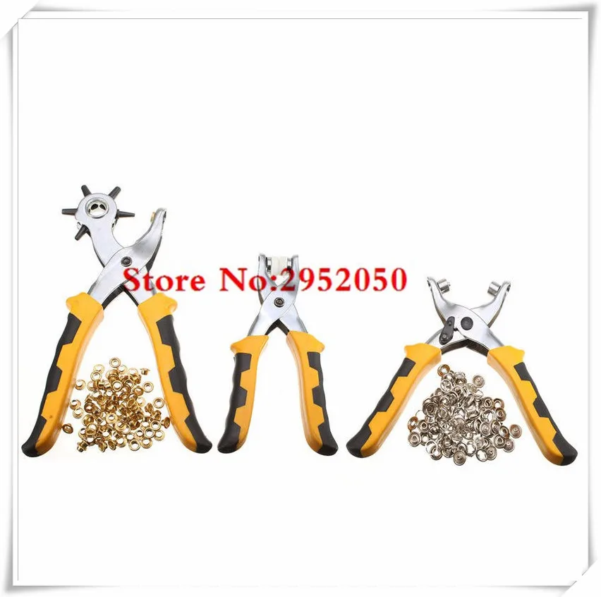 Wholesale 3pcs/set punch plier Duty Leather Hole Punch Hand Pliers Belt