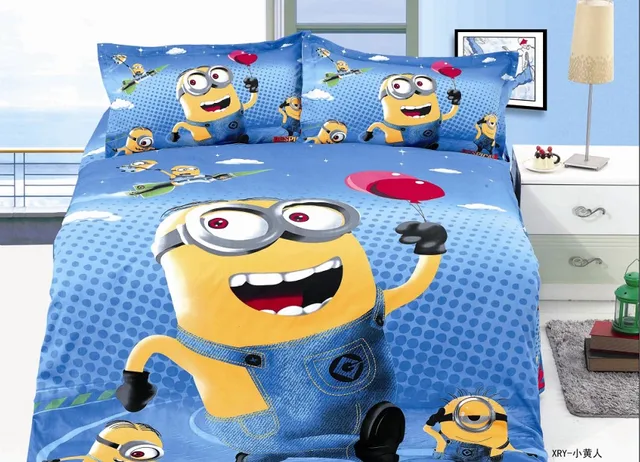 Hot Blue Cartoon Minions Bedding Sets Children Boy S Bedroom Decor