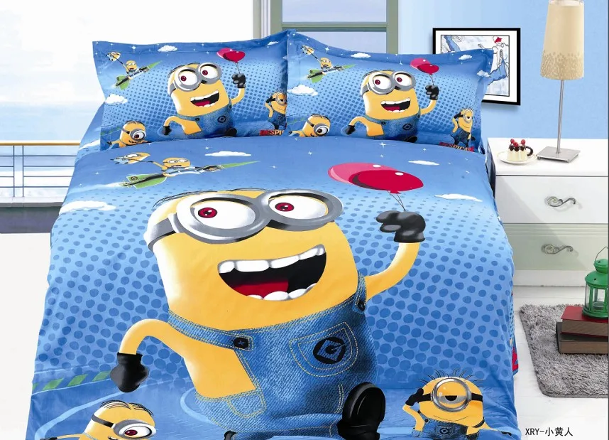 hot blue cartoon minions bedding sets children boyu0027s bedroom decor single twin size bed sheets quilt - Toddler Boy Sheets hot blue cartoon minions bedding sets children boyu0027s bedroom decor single twin size bed sheets quilt - Toddler Boy Sheets