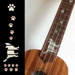 Лад маркеры инкрустация Наклейки наклейки для Гавайские гитары укулеле-сопрано/концерт/тенор, cat ног печати/кошка лапы