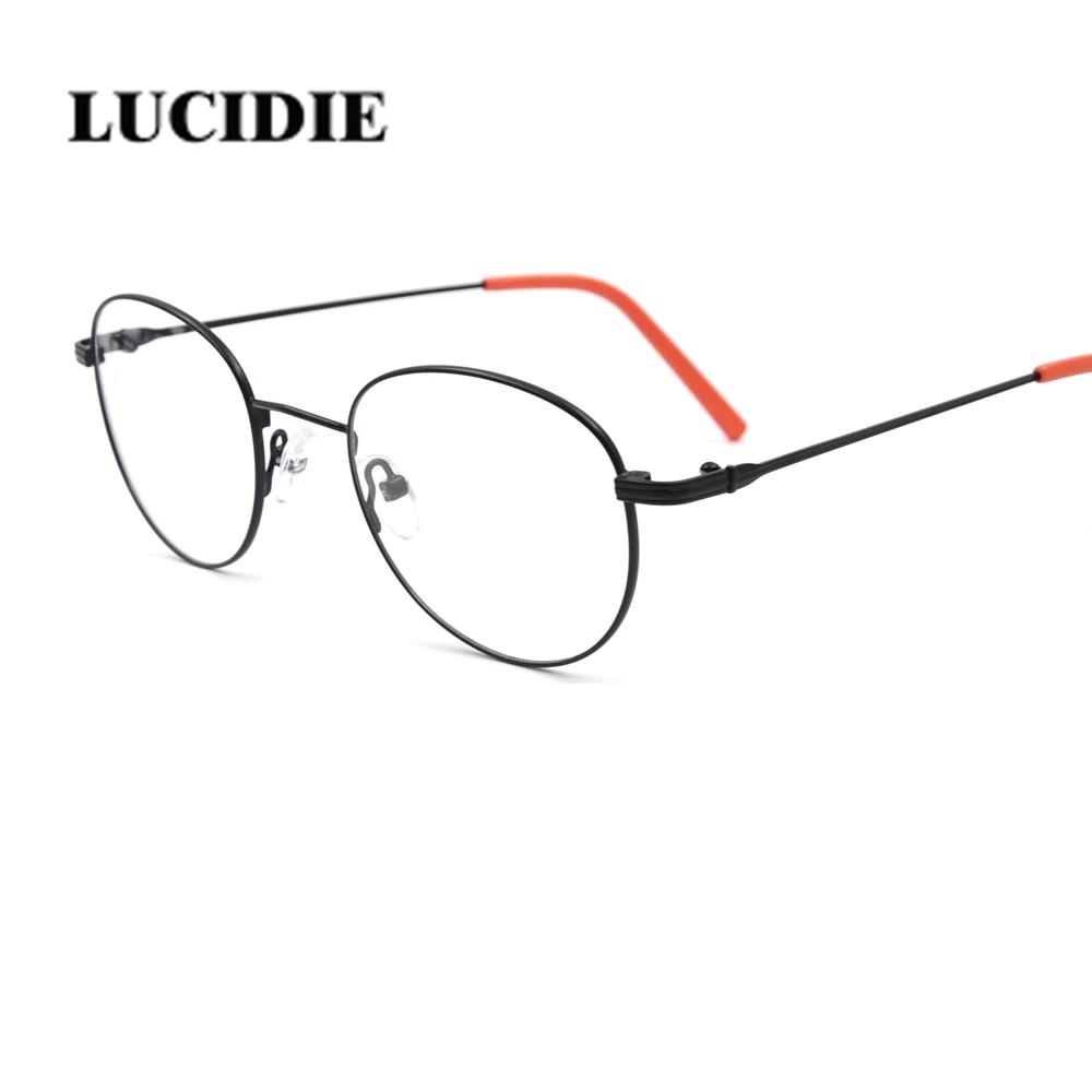 Ультралегкие стильные мужские и женские очки с круглой оправой из нержавеющей стали - Цвет оправы: C3