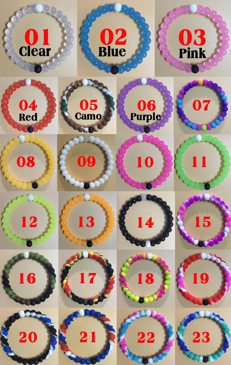 23 P Lokai bracelet 23 colors Red Clear Blue Pink Camouflage neon lokai