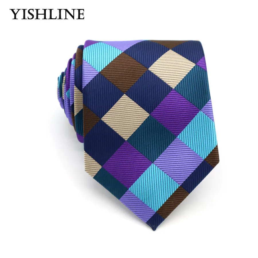 XKB 8 см Классический Шелковый мужской галстук, модные галстуки, синие галстуки, мужские галстуки с геометрическим рисунком, деловые галстуки, свадебные галстуки - Цвет: KT169