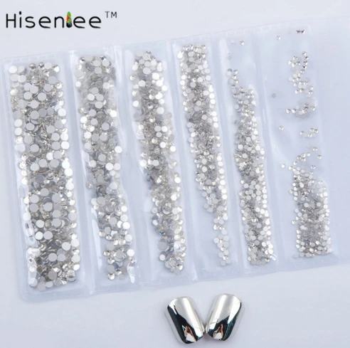 ss3 ss4 ss5 ss6 ss8 ss10 Small Sizes all 1728pcs Nails Art Crystal Glass Rhinestones For Nails 3D Nail Art Decoration Gems - Цвет: crystal clear