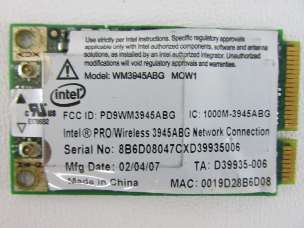 Беспроводной адаптер для Intel PRO/беспроводной 3945ABG WM3945ABG 3945 MDW1 802.11abg мини PCi-e ноутбук WiFi карта
