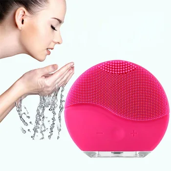 

New Ultrasonic Electric Facial Cleansing Brush Vibration Skin Remove Blackhead Pore Cleanser Waterproof Silicone Face Massager