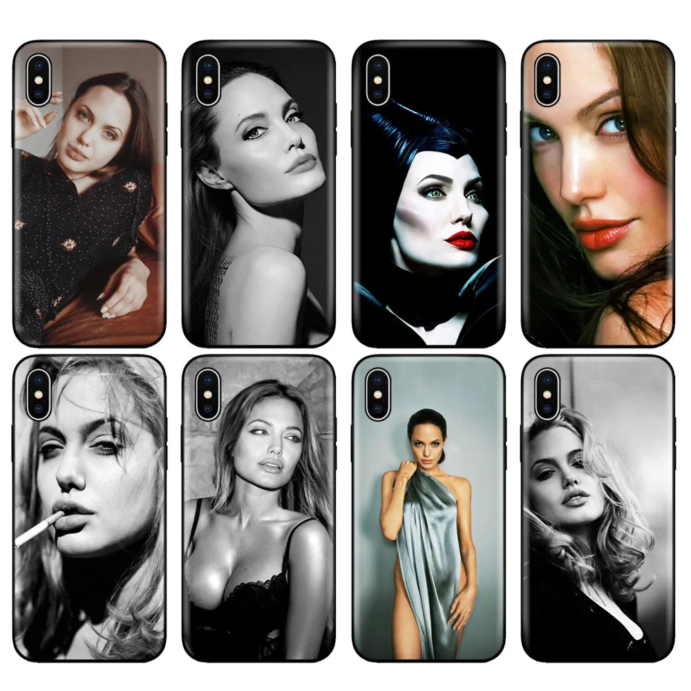 Черный чехол из ТПУ для iphone 5 5s se 6 6s 7 8 plus x 10 силиконовый XR XS 11 pro MAX Анджелина
