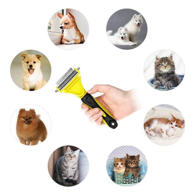 Multi-Functional Useful Pet Dematting Comb Pets Dog Grooming Brush Tool Practical Pet Grooming Tool With 2 Sided Undercoat Rake