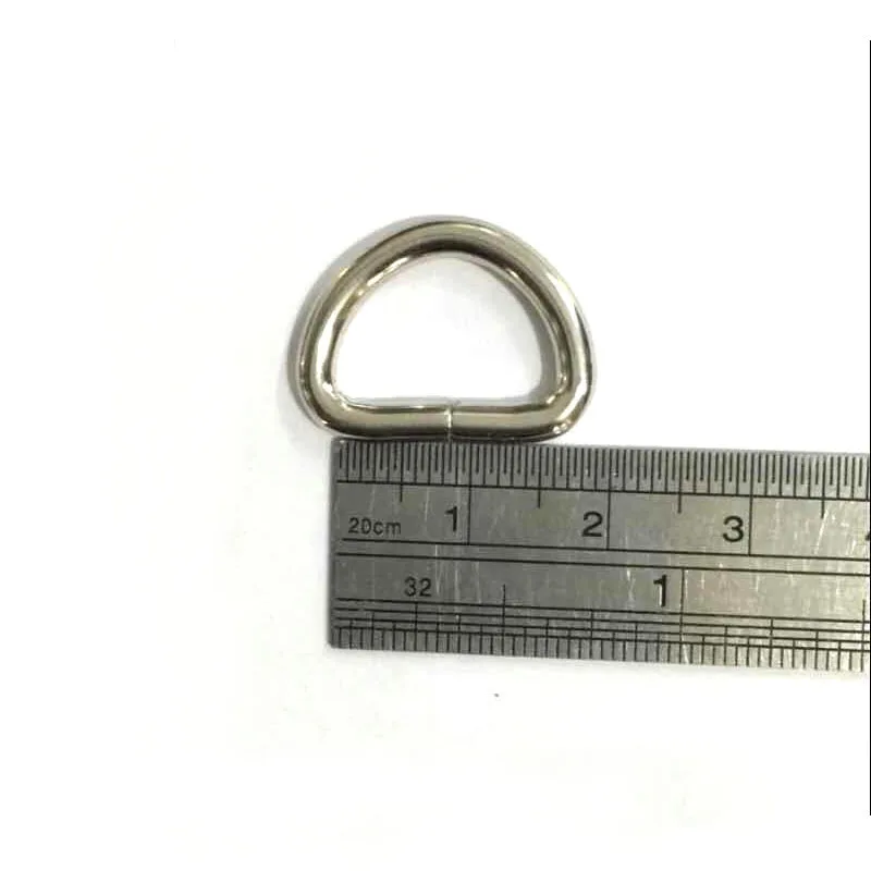 

100 Pieces of Small Silver Lacquer D Rings 15 x 15mm