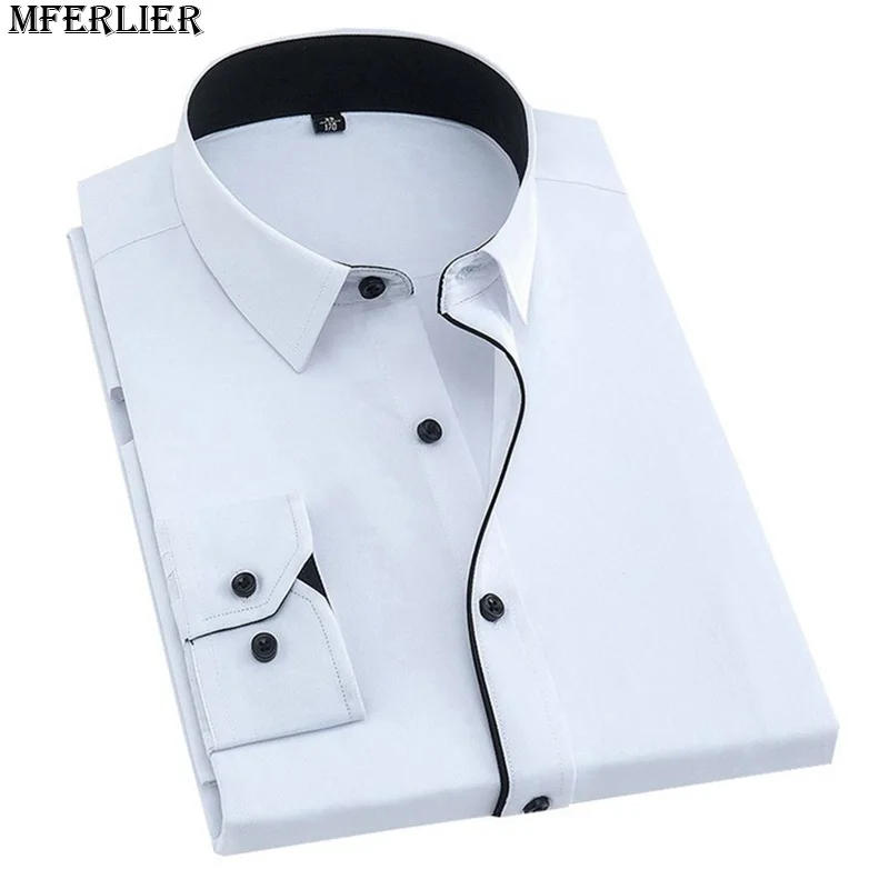 MFERLIER летняя Осенняя мужская рубашка большого размера 14XL модельная 8XL 10XL рабочая