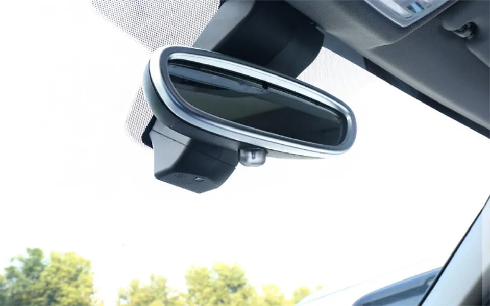 ABS Inner Rearview Rear View Mirror Frame Cover Trim Sticker For BMW X1 F48 2016in Chromium