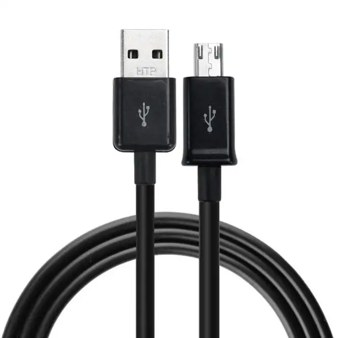 Кабель зарядного устройства микро-usb на сотовый телефон V8 порты Стандартный интерфейс шнур питания для samsung Android модель 1 м - Цвет: Черный