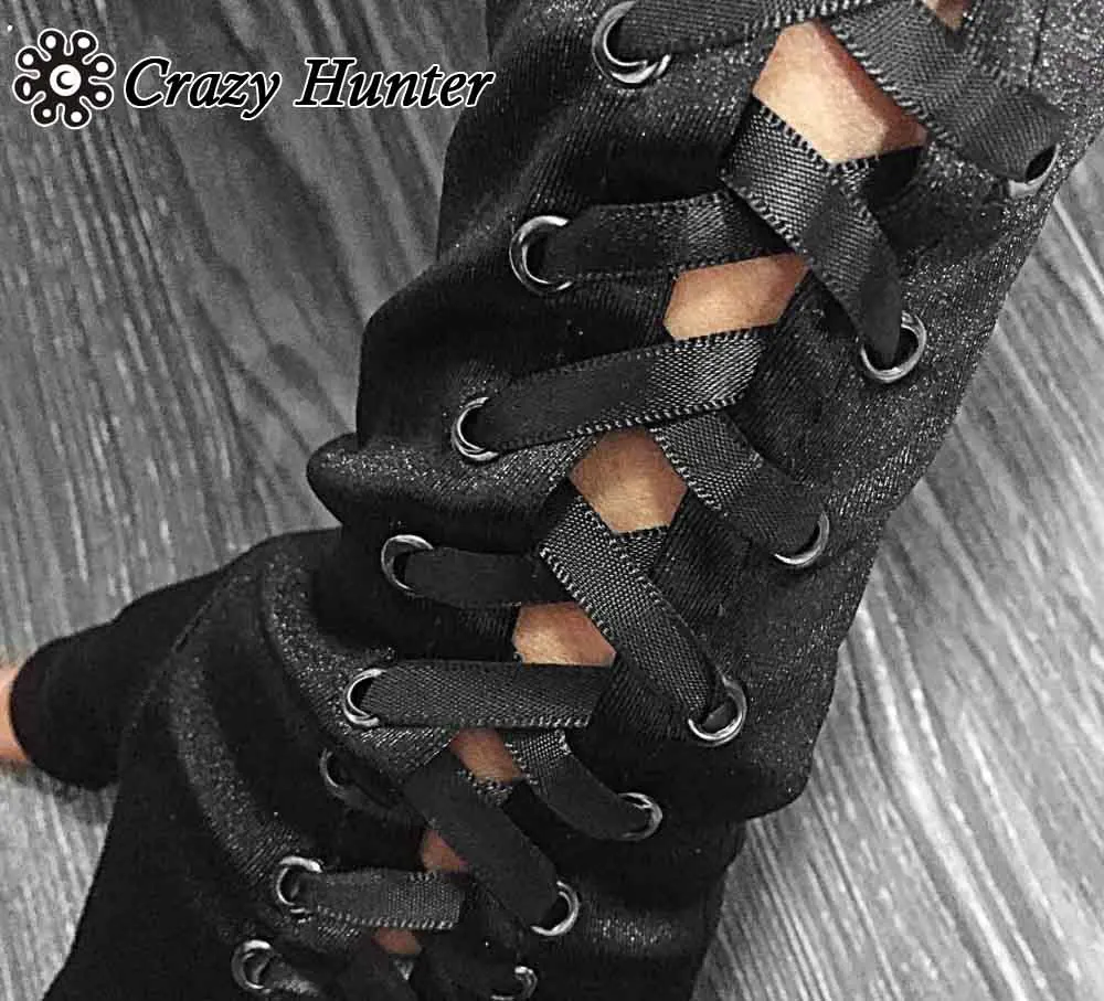 Новые женские длинные сексуальные стимпанк готические байкерские на шнуровке корсет перчатки без пальцев