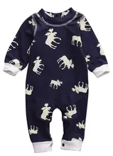 Для новорожденных для маленьких девочек мальчиков Moose Повседневное комбинезон с длинными рукавами из одного предмета одежда