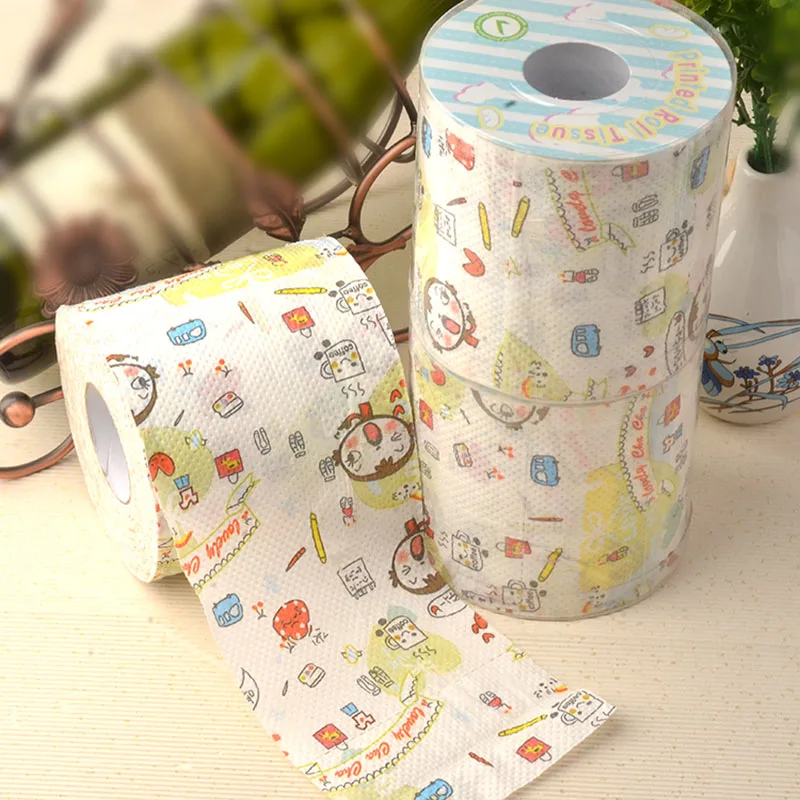 

2Packs 60m lovely girl cute kawaii coffee design Printing Paper Toilet Tissues Roll Toilet Paper Novelty Toilet Tissue Wholesale