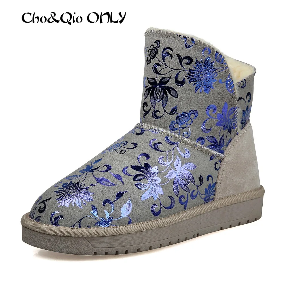 

Hot Sale Top Quality Women Snow Boots Warm Winter Chinese Boots Genuine Wool 100% Chinese Style Women Ankle Boots Plus Size