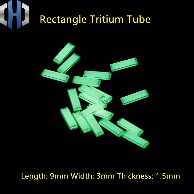Самоосвещающаяся прямоугольная тритиевая газовая трубка прямоугольная EDC люминесцентная трубка DIY Самостоятельная светящаяся 10 лет