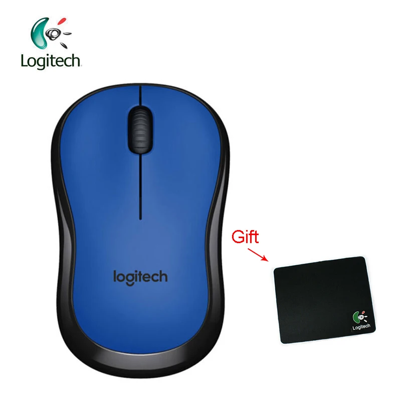 Logitech M220 Беспроводной игровой Мышь с Батарея Оптический Эргономичный PC Мышь для Mac OS/окна Поддержка офисные Тесты+ бесплатный подарок - Цвет: Синий