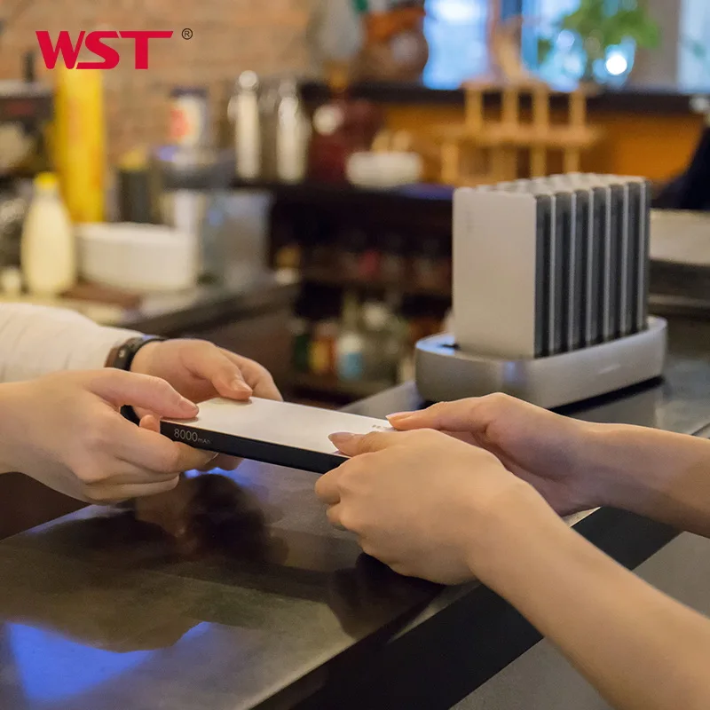  WST Power Bank Station 8PCS 8000mAh Multiple Power Bank with Built in Charging Cables Type C for Fa