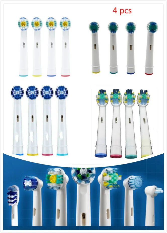 

4 Pcs Replacement Brush Heads For Oral B Electric Toothbrush Vitality Brush Heads Triumph Nozzles For Oral-B Soft Hair Vitality