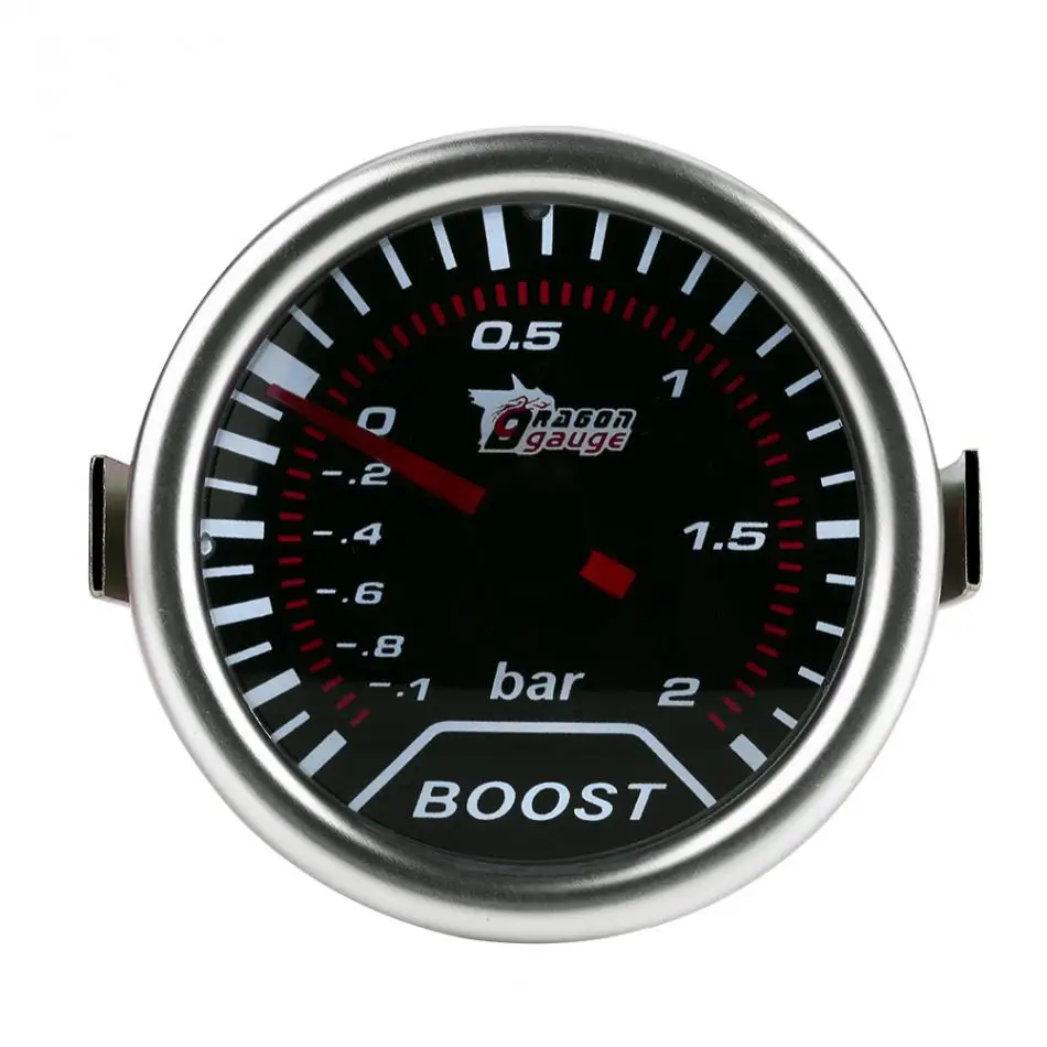 12V 2 Inch (50mm) Universal Bar Boost Gauge Car Red Led Turbo Boost
