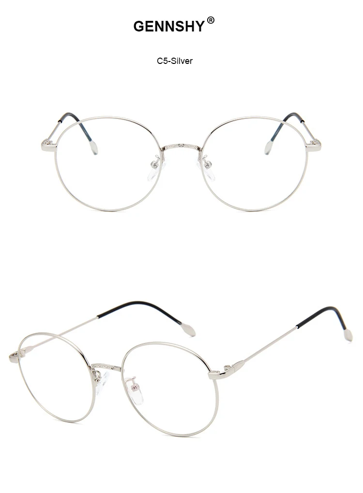 Ретро металлическая оптическая оправа унисекс винтажная круглая металлическая оправа для очков женские и мужские брендовые дизайнерские очки уникальный стиль