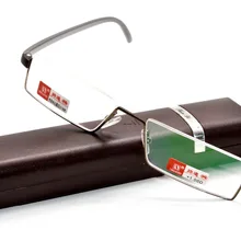 Очки для чтения с Чехол, новая модель, многослойное покрытие, SEIM-RIM, коричневая оправа, Бизнес класс, ультра светильник, сплав+ 1+ 1,5+ 2+ 2,5+ 3+ 3,5+ 4