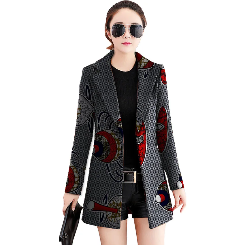 Fashionable women trench coat african print fashion design
