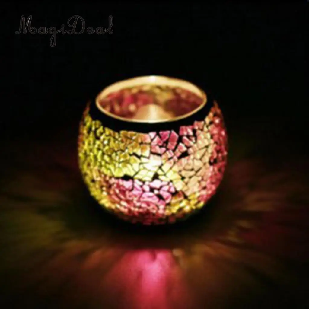 Mosaic Glass Candle Holder Votive Tealight Holder Bowl Wedding Decorative Lighting Accessories Festive Light Holder 5-set